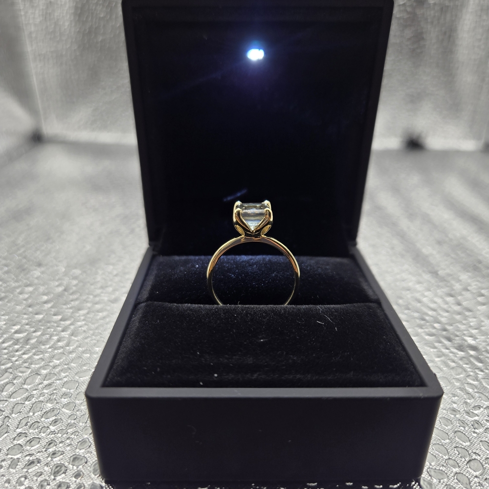 Gold Solitaire Ring With Natural Diamond Center Stone - Women Jewelry